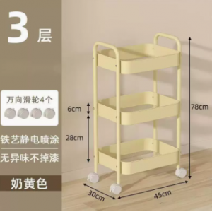 厨房置物架多层小推车多功能带轮子居家日用零食玩具收纳储物